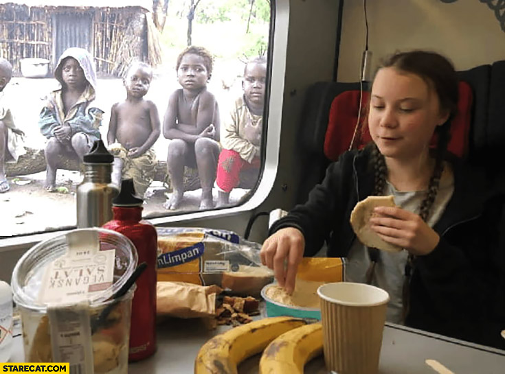greta-thunberg-eating-out-of-plastic-containers-starving-kids-from-africa-watching.jpg